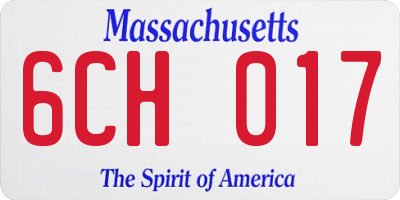 MA license plate 6CH017