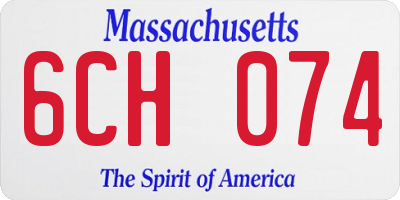 MA license plate 6CH074