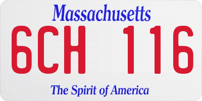 MA license plate 6CH116