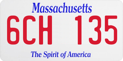 MA license plate 6CH135