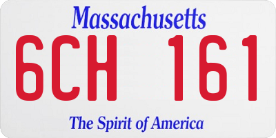 MA license plate 6CH161