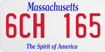 MA license plate 6CH165