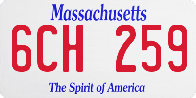 MA license plate 6CH259