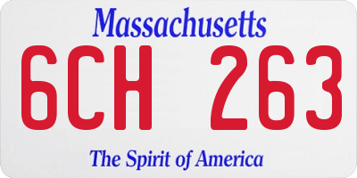 MA license plate 6CH263