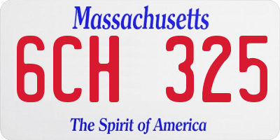 MA license plate 6CH325
