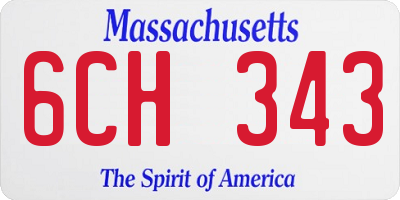 MA license plate 6CH343