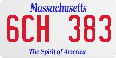 MA license plate 6CH383
