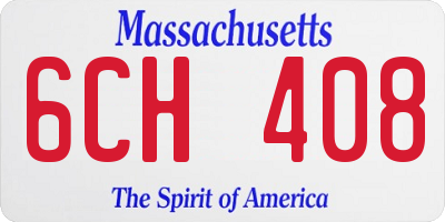MA license plate 6CH408