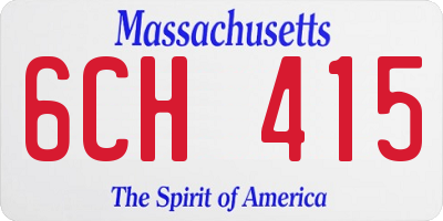 MA license plate 6CH415