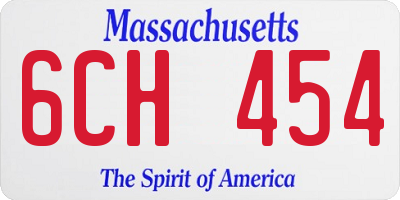 MA license plate 6CH454