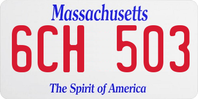 MA license plate 6CH503