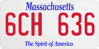 MA license plate 6CH636
