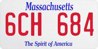 MA license plate 6CH684