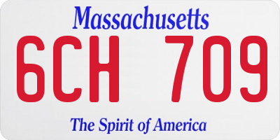 MA license plate 6CH709