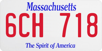 MA license plate 6CH718