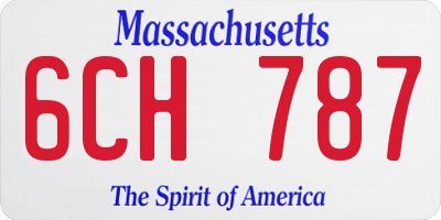 MA license plate 6CH787