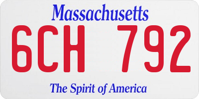 MA license plate 6CH792