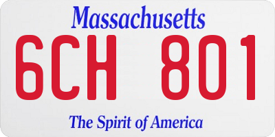 MA license plate 6CH801