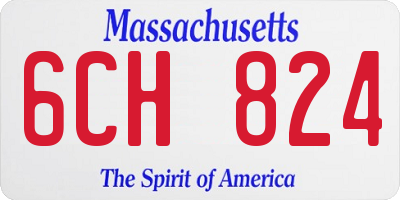 MA license plate 6CH824