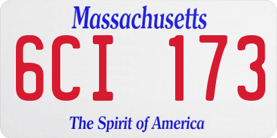 MA license plate 6CI173