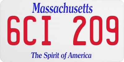 MA license plate 6CI209