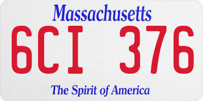 MA license plate 6CI376