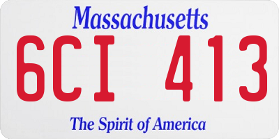 MA license plate 6CI413