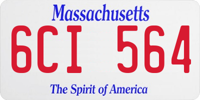 MA license plate 6CI564