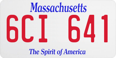 MA license plate 6CI641