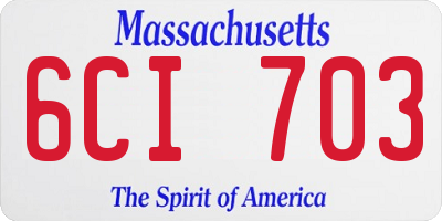 MA license plate 6CI703