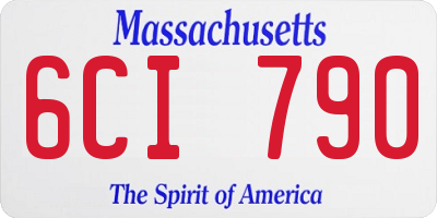 MA license plate 6CI790