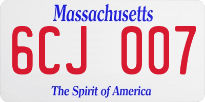 MA license plate 6CJ007