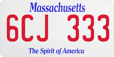 MA license plate 6CJ333