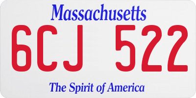 MA license plate 6CJ522