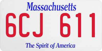 MA license plate 6CJ611