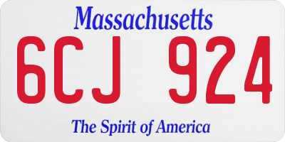MA license plate 6CJ924