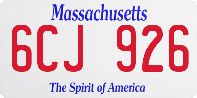 MA license plate 6CJ926