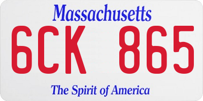 MA license plate 6CK865