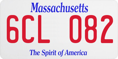 MA license plate 6CL082