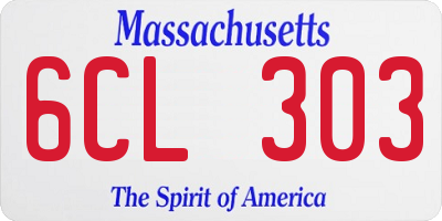 MA license plate 6CL303
