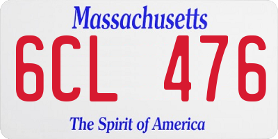 MA license plate 6CL476