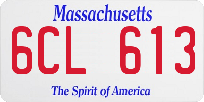 MA license plate 6CL613