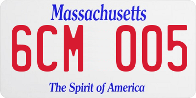 MA license plate 6CM005