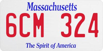 MA license plate 6CM324