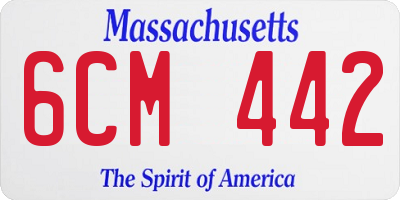 MA license plate 6CM442
