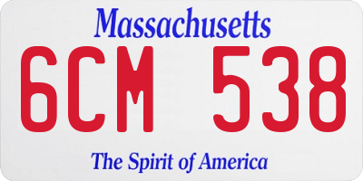 MA license plate 6CM538