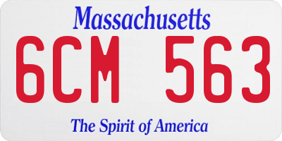 MA license plate 6CM563