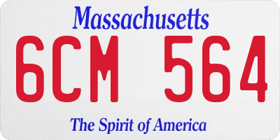 MA license plate 6CM564