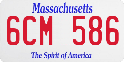 MA license plate 6CM586