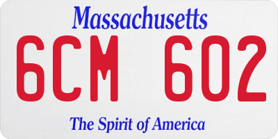 MA license plate 6CM602